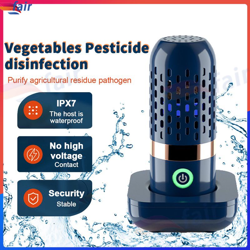Máquina De Lavar Frutas Portáteis Forma De Cápsula Purificador De Alimentos Sem Fio Desinfecção De Pesticida Doméstica Vegetais