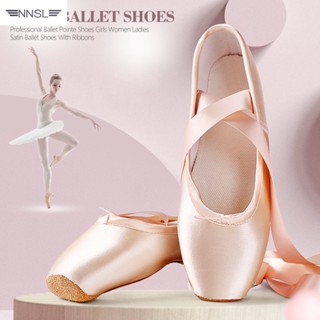NL Sapatos Profissionais De Ballet Pointe Para Meninas Fita Desempenho Dança