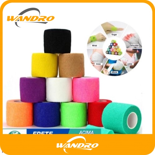 WANDRO 5CM X 450CM Atadura Elástica Não Tecida Autoadesiva/Fita Protetora Para Joelho/Cotovelo/Suporte De Lesões