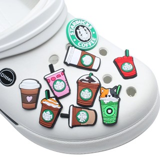 Cute Starbucks croc jibitz Milk Tea Food Jibitz Charme Pin Milktea Croc Jibbits Para Homens Sapatos De Encanto Decoração De Acessórios