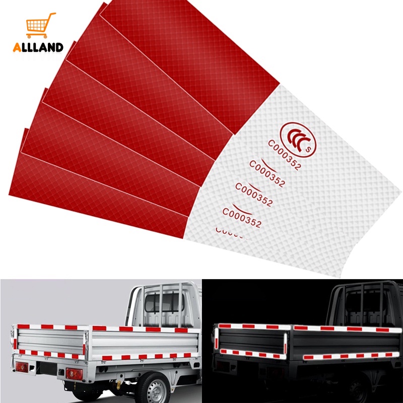 10 Pcs/Set Portable Car Self Adhesive Faixa Refletiva Vermelha Branca/Grandes Caminhões Adesivo De Aviso De Condução Noturna/Veículos Decalques De Segurança Anti-Colisão