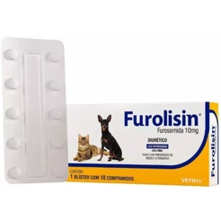 Furolisin Comprimido 10 mg com 10 Comp Diurético Vetnil