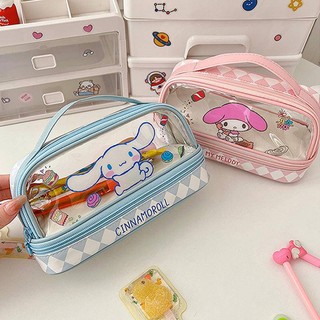 2022 Sanrio Estojo de lápis de grande capacidade Kawaii Mymelody Kuromi Cinnamoroll Estojo de lápis escolar Suprimentos para bolsas de cosméticos Estojo de lápis para estudantes Estojo de lápis de grande capacidade Estojo de lápis para estudantes Estojo d