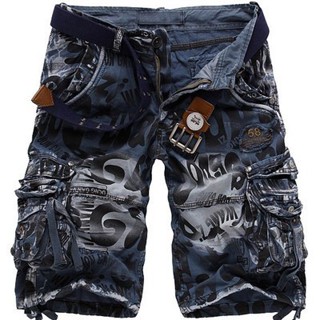 Verão camuflagem jeans shorts homens militar carga curta masculino moda casual trabalho shorts jeans roupas masculinas sem cinto