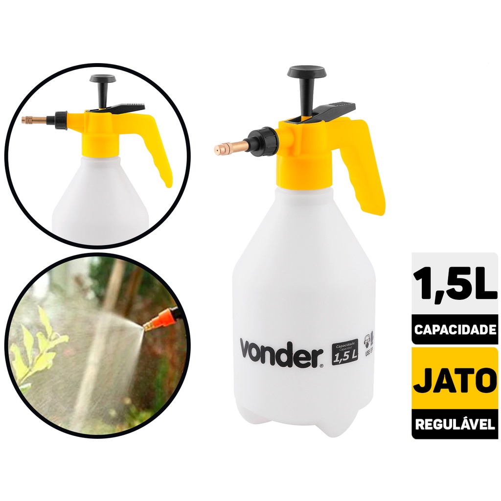 Pulverizador Borrifador De Água 1,5 L C/ Compressão Previa