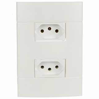 Conjunto 2 Tomadas 2P+T 10A 250V 4X2 Branco Lunare em Oferta na Shopee