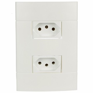 Conjunto 2 Tomadas 2P+T 10A 250V 4X2 Branco Lunare