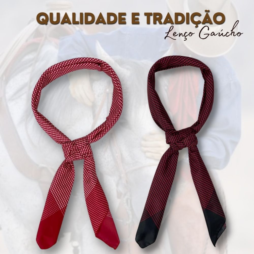 Lenço Gaúcho Unissex Sentinela Estampa Carijó 1x1 Tecido Leve e Macio Fácil de Amarrar Para Usar em Baile Cavalgada
