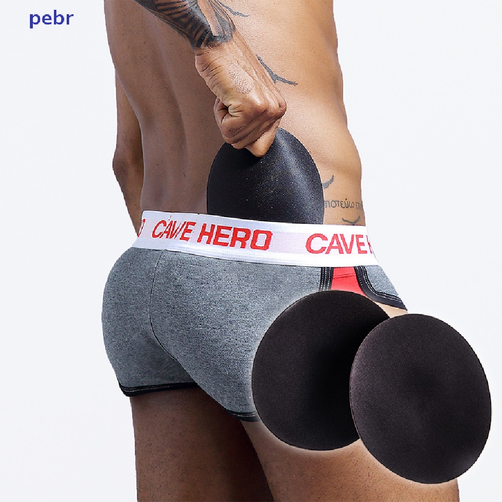 [pebr] 1 Par De Homens Almofadas De Bumbum Traseiras Resilientes Removíveis Esponja Macia Para Boxer Insert Pad [feng]