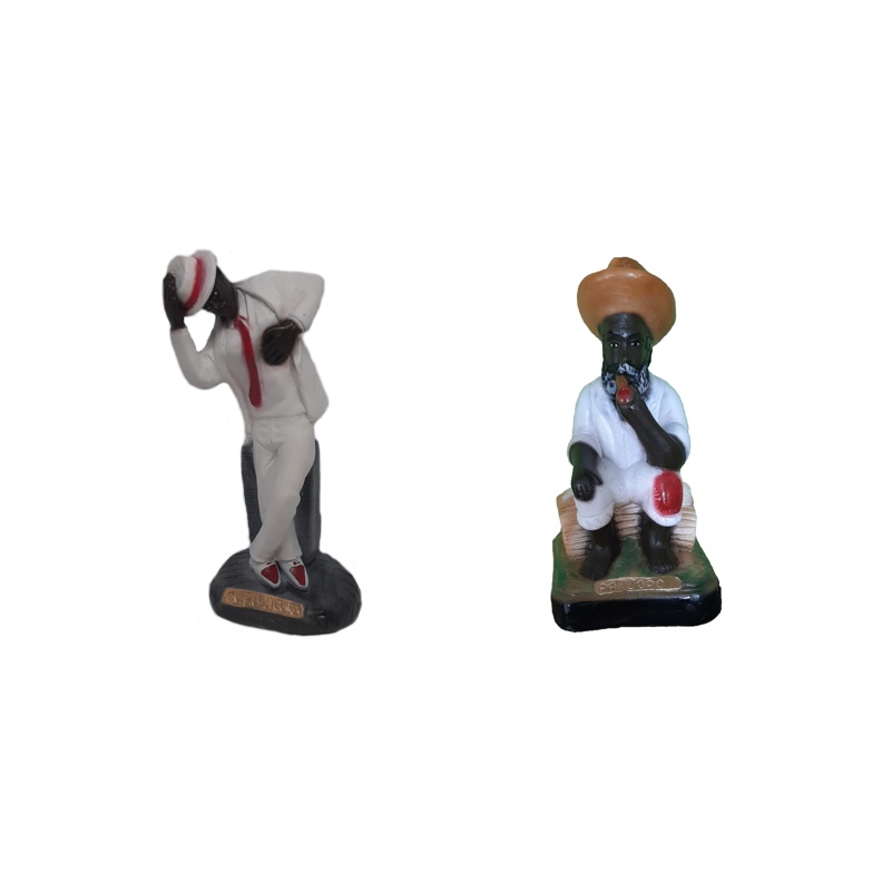 Imagem Pai Joao preto velho E Zé Pilintra Candomblé Umbanda Estátua 22cm