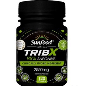 TribX 2600mg em 3 caps/ 95%Saponins 120caps Sunfood