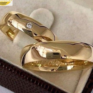 Par de alianças Casamento e Noivado Moedas Antigas feminina com pedrinha Enviar medida no chat após após a compra