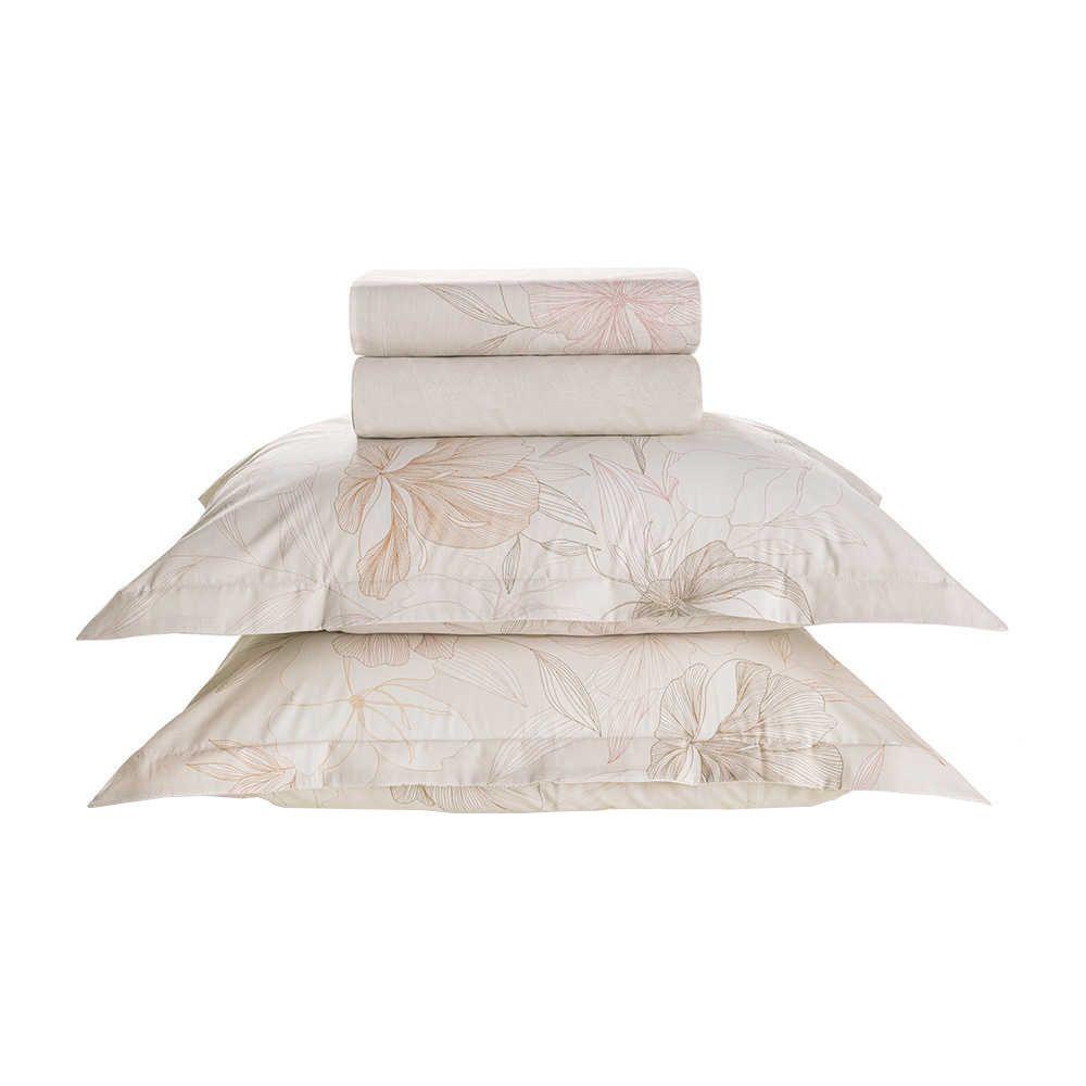 Jogo de Cama 4 Peças Queen 180 Fios Nadine Karsten em Oferta na Shopee