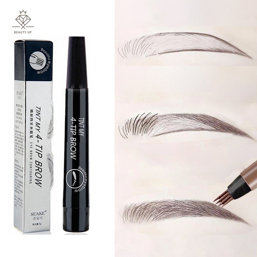 Lápis Caneta de Sobrancelha Líquido À Prova D'Água com 4 Pontas 5 Cores Caneta Para Tatuagem De Sobrancelha À Prova D'água Natural