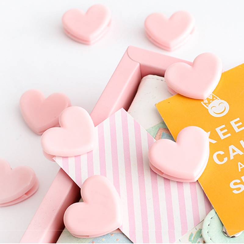 5 Pcs Clipes Fotográficos Em Forma De Coração De Amor Rosa De Encadernação Estudante Lovely Mini Binder em Oferta na Shopee