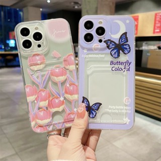 Xiaomi Mi 13T 13 12 11 Lite 12T 11T Pro 12S 12X POCO X6 F5 X5 X4 X3 GT F4 F3 M5S M5 M4 M3 5G 4G Capa De Borboleta Tulipa Rosa Com Caixa De Cartão