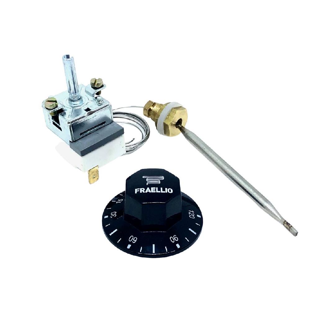 Termostato 30 A 120 Graus 2 Terminais 16 amperes Bivolt Com Rosca BSP 1/4" Para Cafeteira Marmiteiro