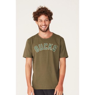 Camiseta NBA Estampada Milwaukee Bucks Verde