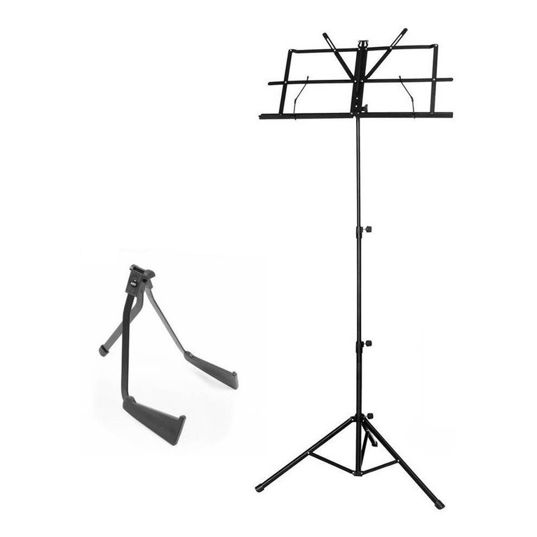 Suporte De Chao P/ Violao G6 Ask + Estante De Partitura Kit