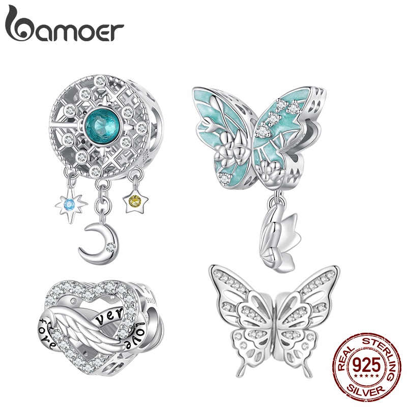 Bamoer Silver Butterfly E Dreamcatcher Beads Para Pulseiras em Oferta na Shopee