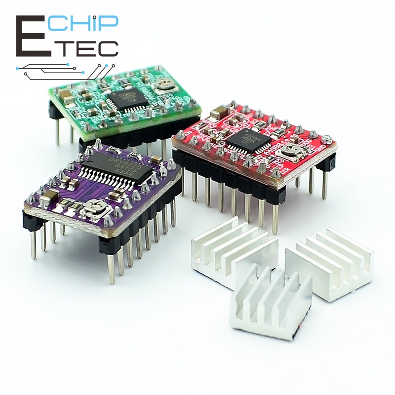 1 Peça/2 Peças driver De Passo Reprap A4988 DRV8825 Módulo De Acionamento De motor + Radiador De Impressora 3D Stepstick