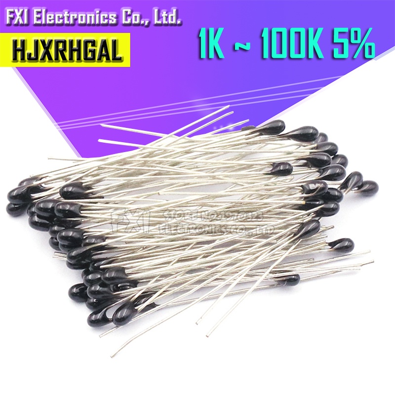 20 Peças MF52AT MF52 B 3950 NTC Termistor Resistor Térmico 5 % 1K 2K 3K 4.7K 5K 10K 20K 47K 50K 100K