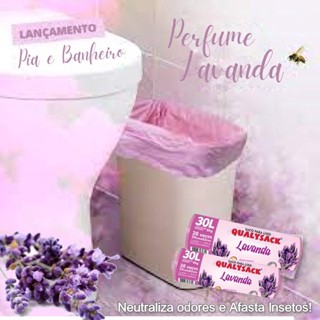 Saco de Lixo 30L Lavanda Perfumdo Anti Odores e Insetos  com 20 sacos