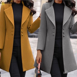 Casaco/Sobretudo feminino/longo/casual/reto/justo para o inverno