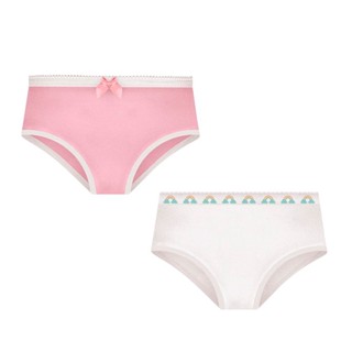 Kit com 2 Calcinhas Infantil Algodão Menina Confortável Selene