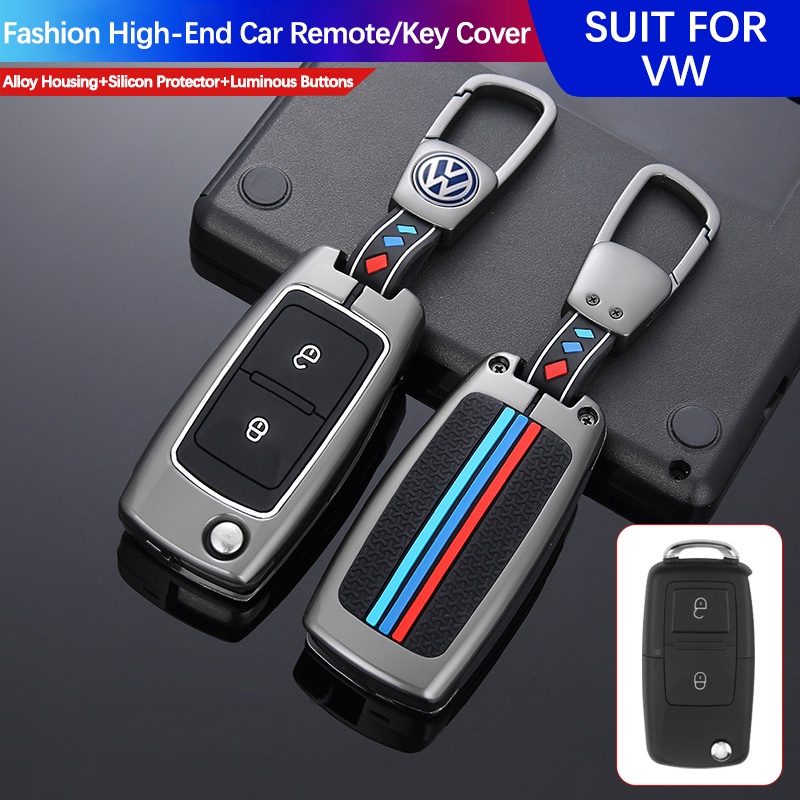 Capa Para Chaveiro Do Carro Volkswagen Vw Jetta Golf Passat Beetle Seat Polo B5 (2 Botões)