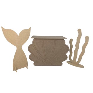 Mesa Baixa Concha Mini Painéis Decor Algas Rabo Sereia Festa