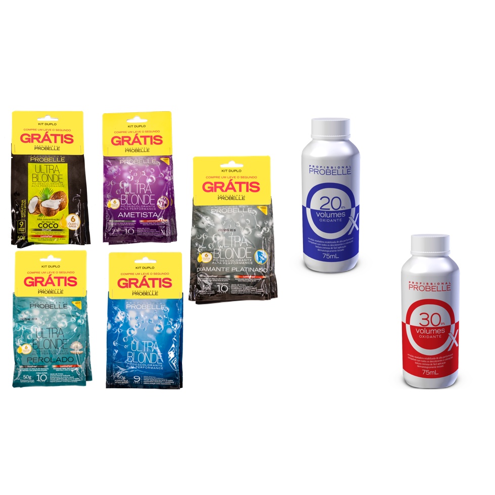 Kit Pó Descolorante ( 2 sachês) + OX PROBELLE em Oferta na Shopee
