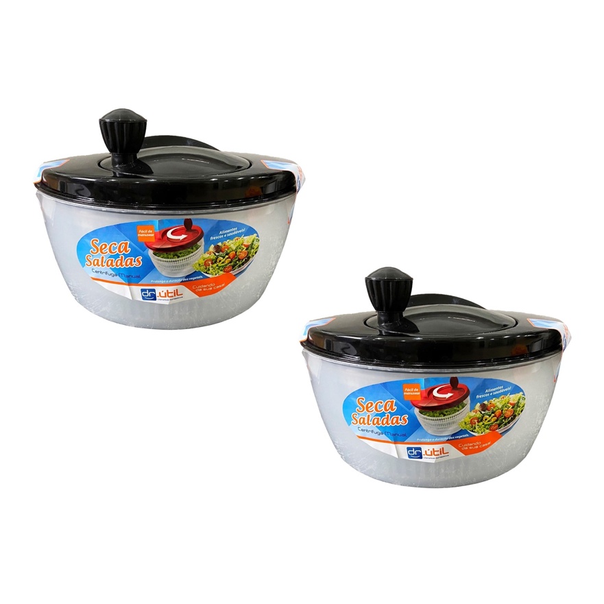 Kit 2 Centrífuga De Salada Secador Verduras  Manual 4 Litros em Oferta na Shopee