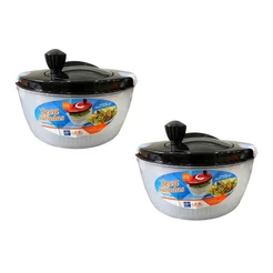 Kit 2 Centrífuga De Salada Secador Verduras Manual 4 Litros