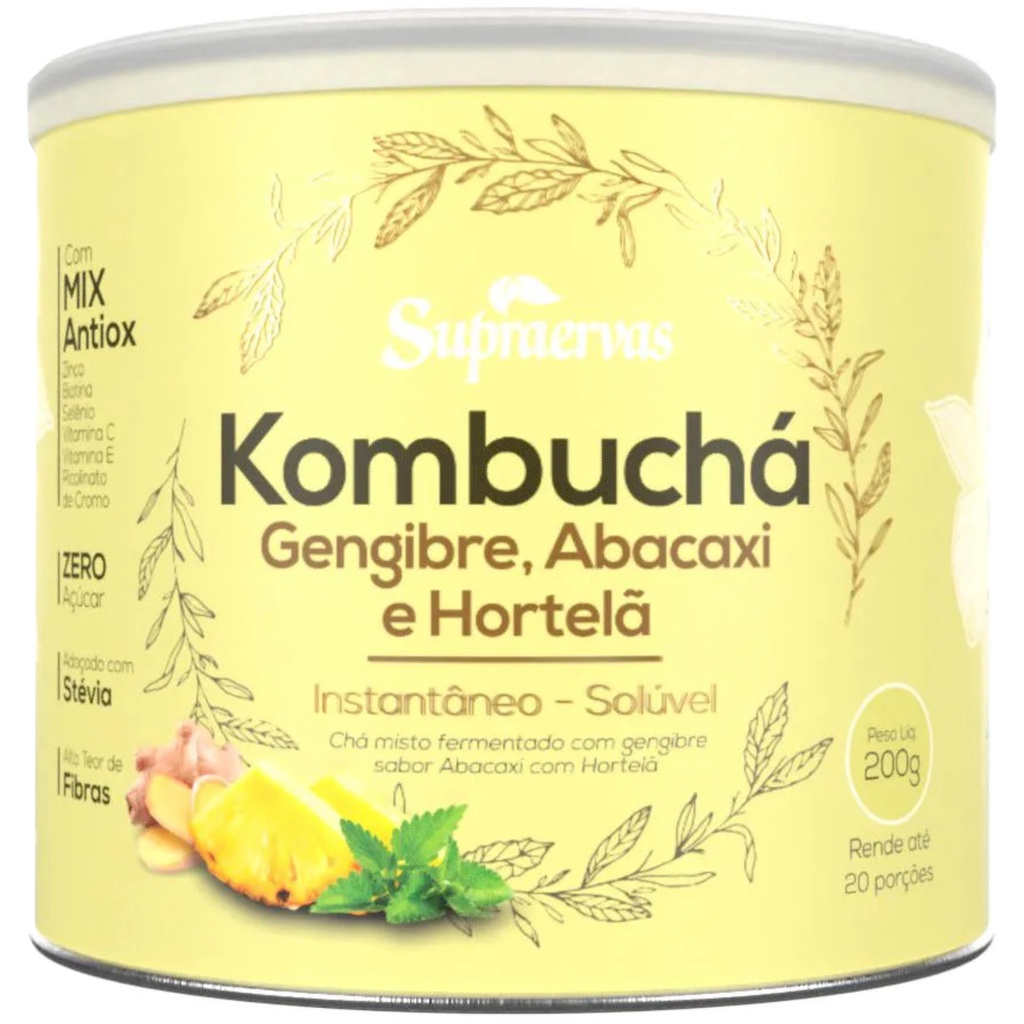 Kombuchá Gengibre Abacaxi Hortelã Soluvel 200g kombucha