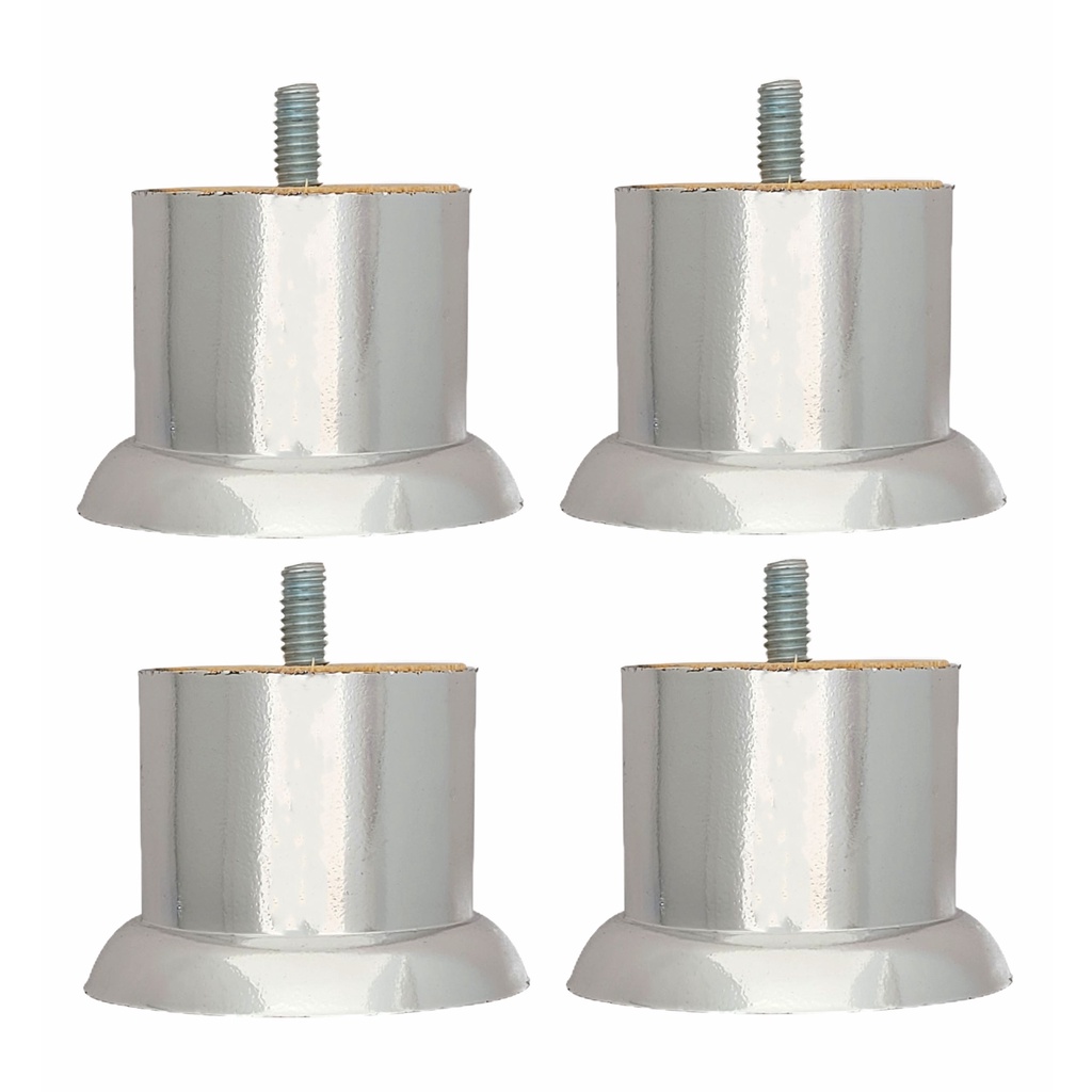 Kit 4 Pe Moscou 5cm Cromado Sofa Mesa Poltrona Rosca Reta
