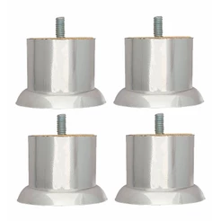 Kit 4 Pe Moscou 5cm Cromado Sofa Mesa Poltrona Rosca Reta