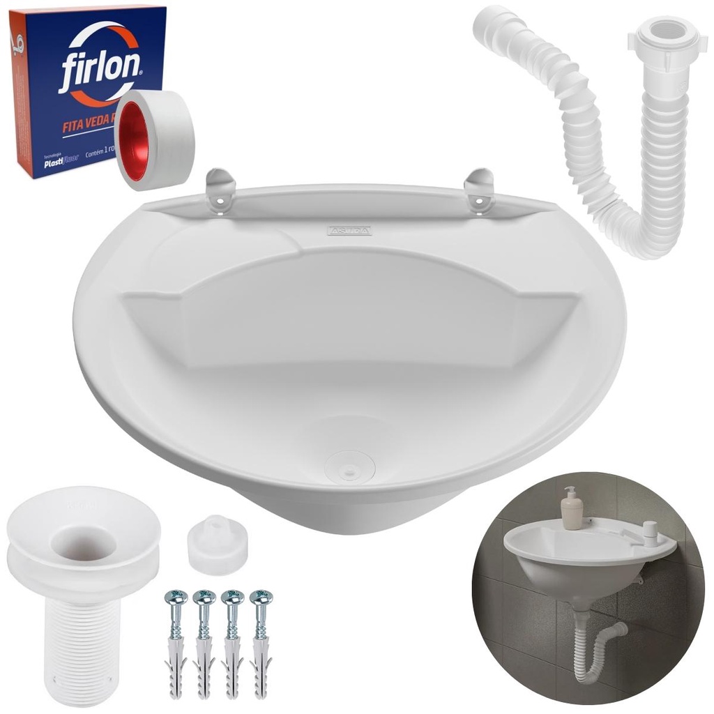 Pia Lavatório Banheiro 4L + Sifão Universal Sanfonado + Fita Veda Rosca em Oferta na Shopee