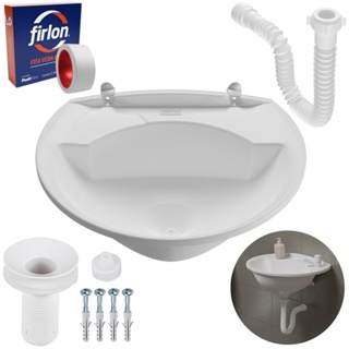Pia Lavatório Banheiro 4L + Sifão Universal Sanfonado + Fita Veda Rosca em Oferta na Shopee