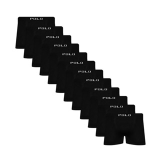 Kit 12 Cuecas Polo Boxer Microfibra Preto - POLO STAR