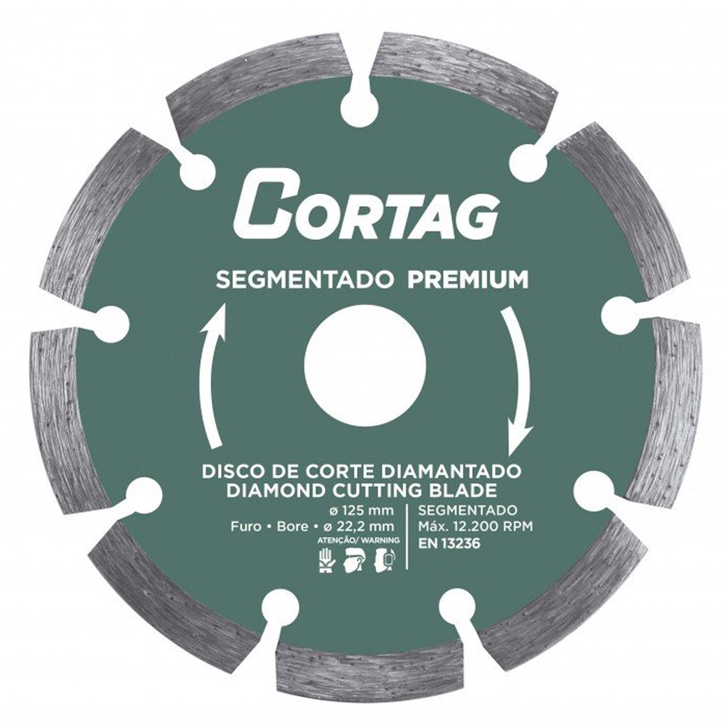 Disco de Corte Diamantado 125mm Premium Segmentado para Concreto Alvenaria Blocos de Concreto
