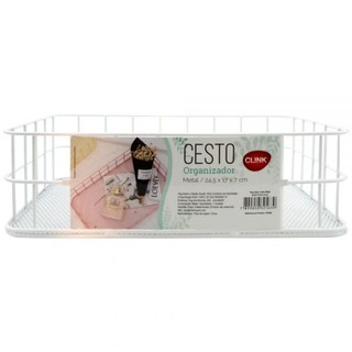 Cesta de Ferro Aramada Branca