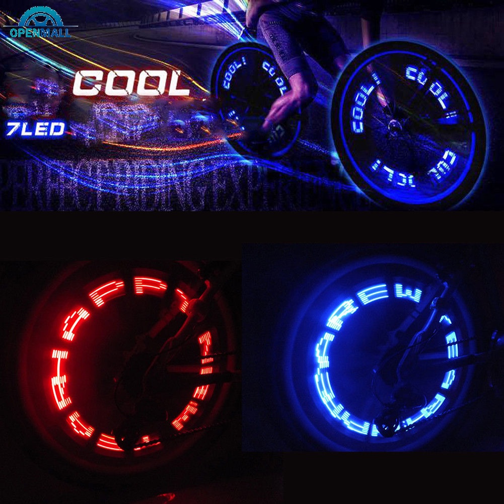 OM Bicicleta LED Pneus De Com Roda De Luz Decorativa MTB Válvula Flash Letra Neon Lâmpada