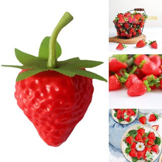 QA 10Pcs Simulado Morango Lifelike Home Decor Decoração De Frutas Artificiais De Cor Brilhante Ornamento