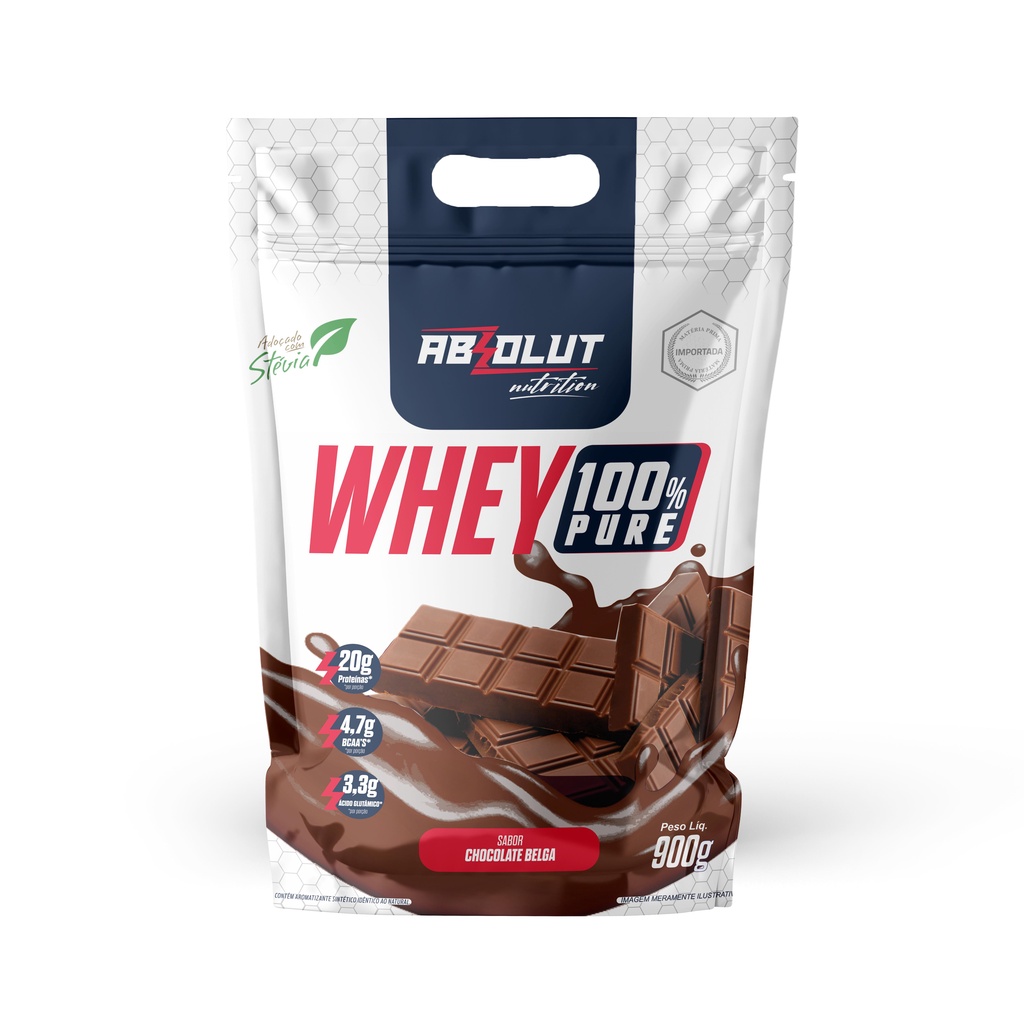 Whey Protein 100%  Pure Refil 900g - Absolut Nutrition - Suplemento Alimentar