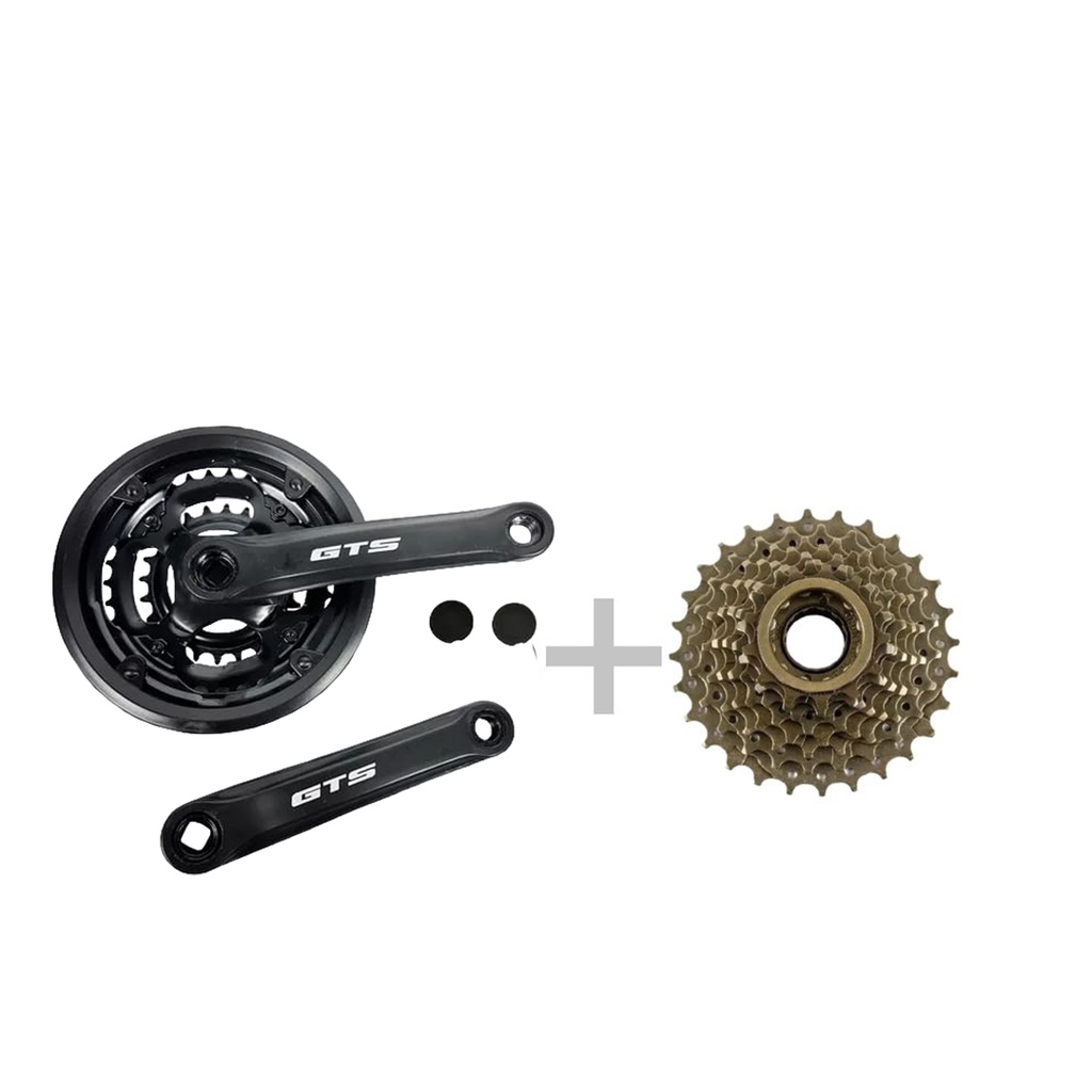 Pedivela Bicicleta GTS Reduzido 24/34/42 Triplo + Catraca 7V