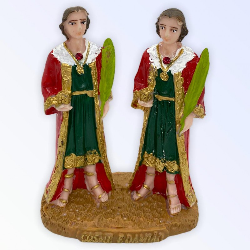 Escultura Sao Cosme e Damiao 10 cm em Resina