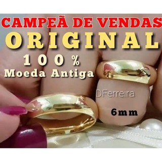 Aliança Moeda Antiga..(par)..original 6mm Abaulada Casamento E Noivado