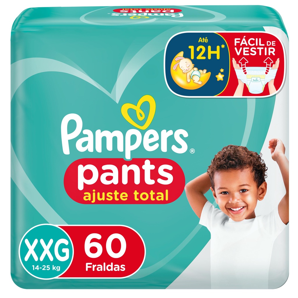 Fralda Pampers Pants Ajuste Total XXG 60un em Oferta na Shopee
