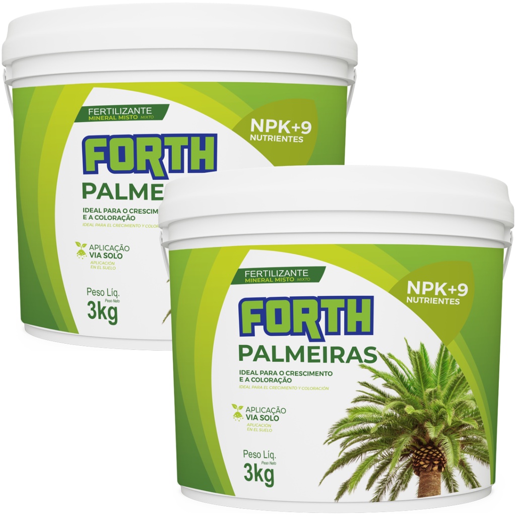 Kit 2 Adubo Fertilizante Forth Palmeiras Balde 3kg Crescimento em Oferta na Shopee
